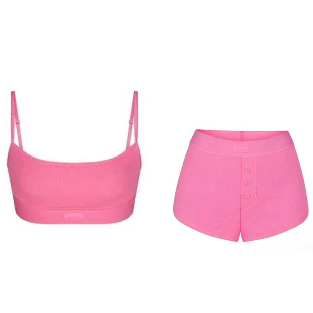 NWOT SKIMS Cotton Rib bra and boxer set